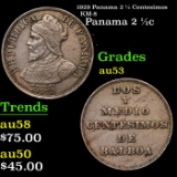 1929 Panama 2 1/2 Centesimos  KM-8 Grades Select AU