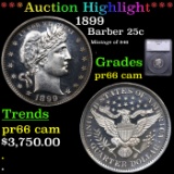 Proof ***Auction Highlight*** 1899 Barber Quarter 25c Graded pr66 cam BY SEGS (fc)