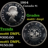 1964 Canada Dollar $1 Grades GEM+ DMPL