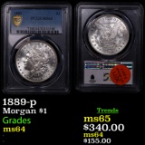 PCGS 1889-p Morgan Dollar $1 Graded ms64 By PCGS