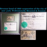 ***Auction Highlight*** Revenue bond of 1860 corporation of the city of new york. Professionally Mou