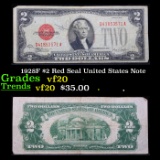 1928F $2 Red Seal United States Note Grades vf, very fine