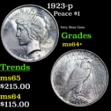 1923-p Peace Dollar $1 Grades Choice+ Unc