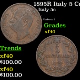 1895R Italy 5 Centesimi KM-31 Grades xf