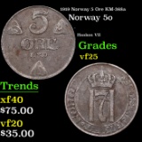 1919 Norway 5 Ore KM-368a Grades vf+