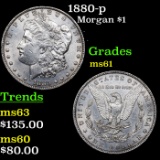 1880-p Morgan Dollar $1 Grades BU+