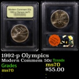 1992-p Olympics Modern Commem Half Dollar 50c Graded ms70, Perfection By USCG