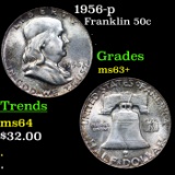1956-p Franklin Half Dollar 50c Grades Select+ Unc
