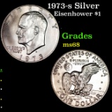 1973-s Silver Eisenhower Dollar $1 Grades GEM+++ Unc