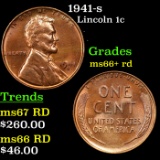 1941-s Lincoln Cent 1c Grades GEM++ RD