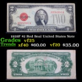 1928F $2 Red Seal United States Note Grades vf+
