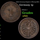 1888A Germany (Empire) 1 Pfennig KM-1 Grades xf+