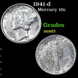 1941-d Mercury Dime 10c Grades Select Unc