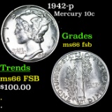 1942-p Mercury Dime 10c Grades GEM+ FSB