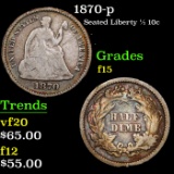 1870-p Seated Liberty Half Dime 1/2 10c Grades f+