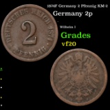 1874F Germany 2 Pfennig KM-2 Grades vf, very fine