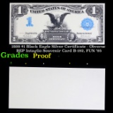 Proof 1899 $1 Black Eagle Silver Certificate - Obverse BEP Intaglio Souvenir Card B-192, FUN '95 Gra