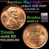 ***Auction Highlight*** 1940-d Lincoln Cent TOP POP! 1c Graded ms68 rd BY SEGS (fc)