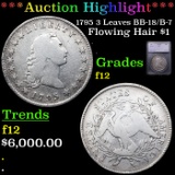 ***Auction Highlight*** 1795 3 Leaves Flowing Hair Dollar $1 BB-18/B-7 Graded f12 BY SEGS (fc)