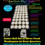 ***Auction Highlight*** Entire Roll Set of Silver Washington Proof State Quarters 2000 Coins all pr6