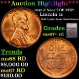 ***Auction Highlight*** 1942-d Lincoln Cent Near TOP POP! 1c Graded ms67+ rd BY SEGS (fc)