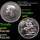 Proof 1951 Great Britain 1 Crown (5 Shillings) Proof KM-880 Grades GEM Proof