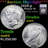 ***Auction Highlight*** 1928-p Peace Dollar $1 Graded ms64 BY SEGS (fc)