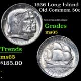 1936 Long Island Old Commem Half Dollar 50c Grades GEM Unc