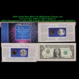 2000 United State Mint U.S. Millennium Coinage and Currency Set. 2000-(w) Silver Eagle $1, 2000-d Sa