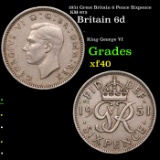 1951 Great Britain 6 Pence Sixpence KM-875 Grades xf