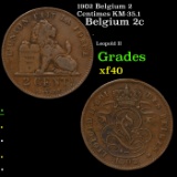 1902 Belgium 2 Centimes KM-35.1 Grades xf
