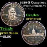 Proof 1989-S Congress Modern Commem Dollar $1 Grades GEM++ Proof Deep Cameo