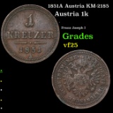 1851A Austria KM-2185 Grades vf+