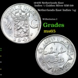 1942S Netherlands East Indies 1/4 Gulden Silver KM-319 Grades GEM Unc