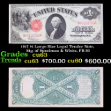 1917 $1 Large Size Legal Tender Note, Sig. of Speelman & White, FR-39 Grades Select CU