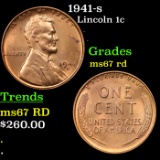 1941-s Lincoln Cent 1c Grades GEM++ Unc RD