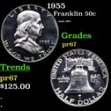 Proof 1955 Franklin Half Dollar 50c Grades GEM++ Proof