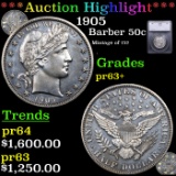 Proof ***Auction Highlight*** 1905 Barber Half Dollars 50c Graded pr63+ BY SEGS (fc)