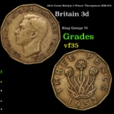 1952 Great Britain 3 Pence Threepence KM-873 Grades vf++