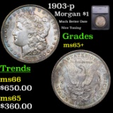 1903-p Morgan Dollar $1 Graded ms65+ BY SEGS