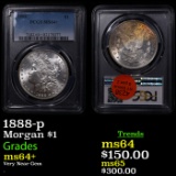 PCGS 1888-p Morgan Dollar $1 Graded ms64+ By PCGS
