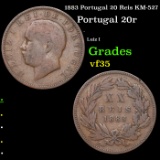 1883 Portugal 20 Reis KM-527 Grades vf++