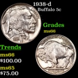 1938-d Buffalo Nickel 5c Grades GEM+ Unc