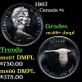 1967 Canada Dollar $1 Grades GEM++ DMPL