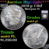 ***Auction Highlight*** 1878-p 7/8tf Morgan Dollar $1 Graded ms64 pl BY SEGS (fc)