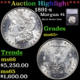 ***Auction Highlight*** 1891-s Morgan Dollar $1 Graded ms65+ BY SEGS (fc)