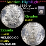 ***Auction Highlight*** 1893-p Morgan Dollar $1 Graded ms65+ BY SEGS (fc)