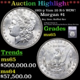 ***Auction Highlight*** 1901-p Morgan Dollar Vam 20 R-5 WOW! $1 Graded ms65 By SEGS (fc)