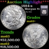 ***Auction Highlight*** 1884-s Morgan Dollar $1 Graded ms62+ BY SEGS (fc)