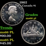 1962 Canada Dollar $1 Grades GEM+ UNC PL